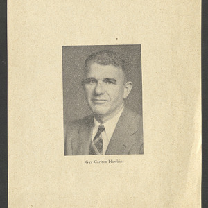 Carl Alwin Schenck Papers. Biltmore Forest School Papers -- Biographical Information -- Hawkins, Guy