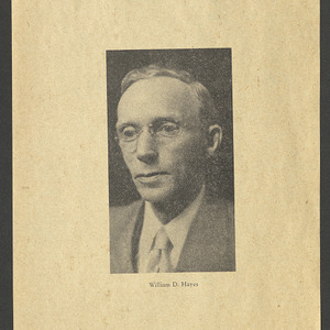 Carl Alwin Schenck Papers. Biltmore Forest School Papers -- Biographical Information -- Hayes, William