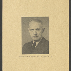 Carl Alwin Schenck Papers. Biltmore Forest School Papers -- Biographical Information -- Henley, Zell