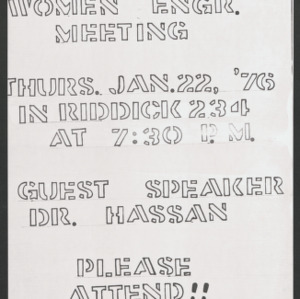 Society of Women Engineers Meeting, Jan 22, 1976