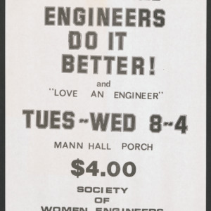 T-Shirt Sale "Engineers Do it Better" Flyer, 1977-1978