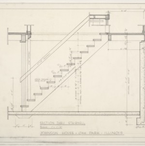 Johnson Residence -- Section through Stairwell