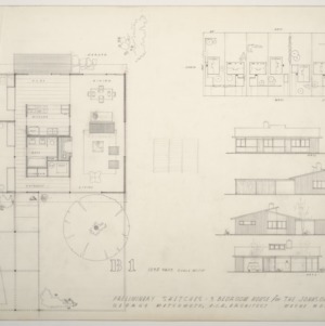 Johnson Residence -- Preliminary Sketches: Floor Plan and Exterior