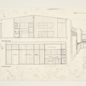 DeWitt Residence -- Floor Plan, Rendering, and Cross Sections