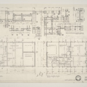 Gwen S. Hudson Residence -- Main Floor Plan, Basement Plan and Details