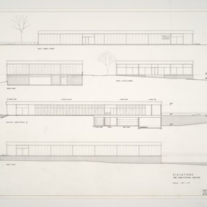 I.B.M. Building -- Elevations and Longitudinal Section