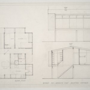Vacation Cabin, Woman's Day -- Floor Plan, Elevation, and Section