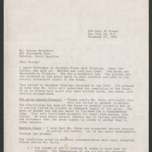 George Matsumoto Papers. Kelly, Walter J., 1954