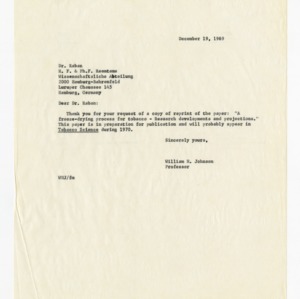 Correspondence related to freeze-dry process, 1969