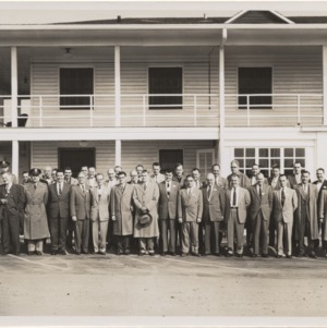Redstone Arsenal Ordnance Missile Laboratories group photo, including Ralph Clay Swann