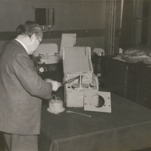 Dr. Yoshio Nishina with the arrival of the Radioisotope, April, 1950
