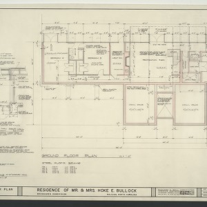 Residence of Mr. & Mrs. Hoke E. Bullock -- Ground Floor Plan