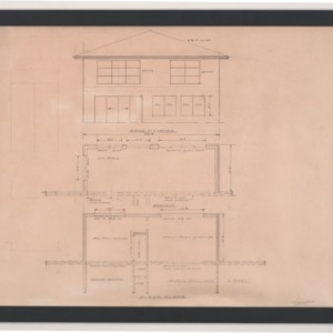 Turner Residence -- First Floor Plan and Rear Elevation