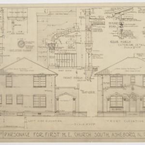 Elevations and porch elevations and sections