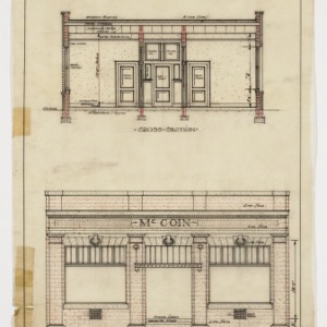 Front elevation and sectional elevation
