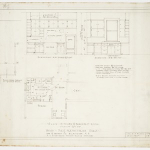 Kitchen and breakfast room floor plan and interior elevations