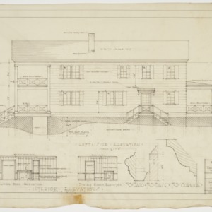 Left side elevation and interior elevations