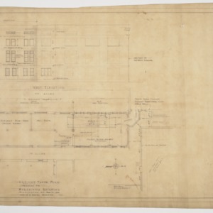 West elevation and ground floor plan
