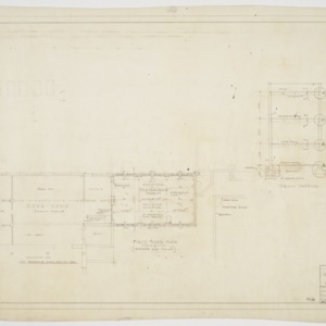 First floor plan and sectional elevation