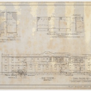 Rear elevation and interior wall details