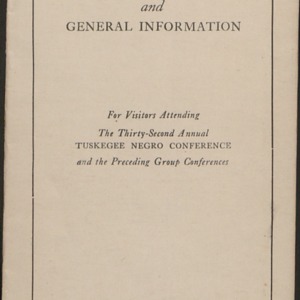 Schedule of Events - Tuskeegee Negro Conference :: Cassius Rex Hudson Papers