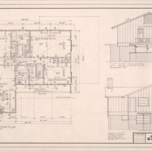 Mr. & Mrs. Ralph B. Reeves House at Raleigh, NC -- Second floor plan and elevations