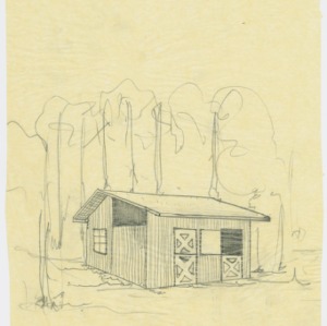 Vernon Flowers Residence -- Horse stable sketch