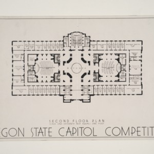 Oregon State Capitol Competition -- Second Floor Plan