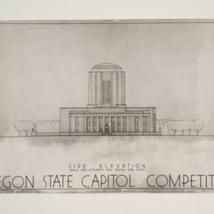 Oregon State Capitol Competition -- Side Elevation