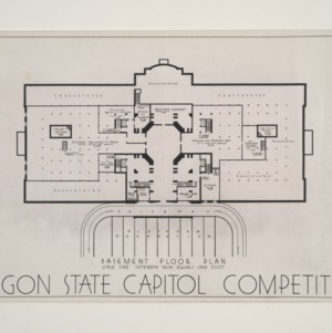 Oregon State Capitol Competition -- Basement Floor Plan