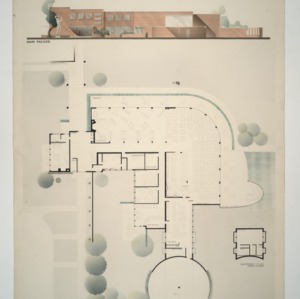 Preliminary Competition for the Seventh Schermerhorn Fellowship - A Small College for Men -- Main Facade, Basement Plan