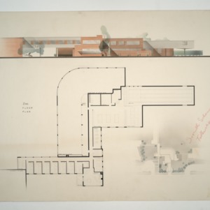Preliminary Competition for the Seventh Schermerhorn Fellowship - A Small College for Men -- Second Floor Plan