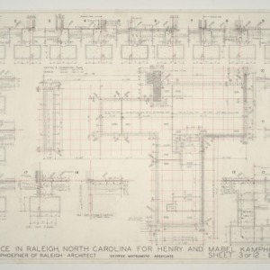 Henry L. and Mabel Kamphoefner Residence -- Foundation Plan and Footing Details