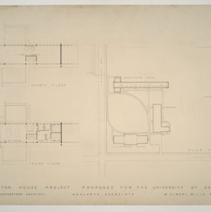 Washington House Project for the University of Oklahoma -- Third and Fourth Floor Plans, Plot Plan