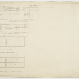 Maintenance building floor and roof framing plans and column details