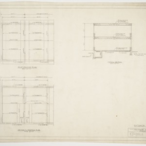 Roof and second floor framing plans and sectional elevation