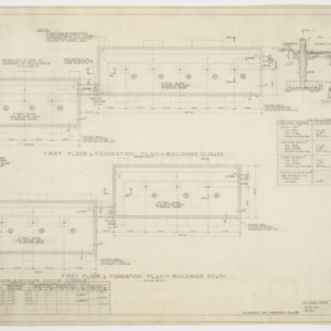 First floor and foundation plans and schedules