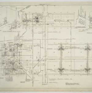 Areas 'A' and 'B' floor plans and plumbing plan