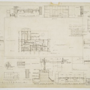 Second floor and roof plans and wall sections