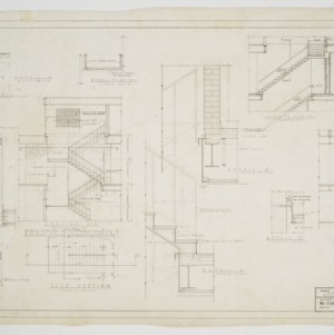 Stairway plans and sectional elevations