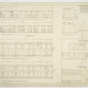 Floor plans and elevations for building 'A'