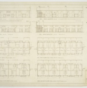 Floor plans and elevations for buildings 'C' and 'D'