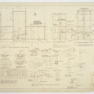 Foundation and framing plans for building 'F'