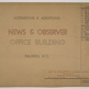 News & Observer, Alterations and Additions -- Title Page and Index