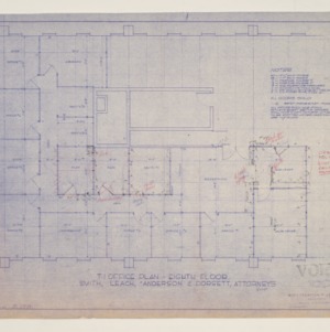 Wachovia Bank and Trust Co. Tenant Layouts -- T-1 Office Plan, 8th Floor, Smith, Leach, Anderson & Dorsett Attorneys