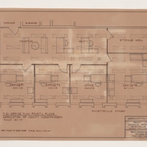 Wachovia Bank and Trust Co. Tenant Layouts -- T-21 Office Plan, Fourth Floor, Association of County Commissioners