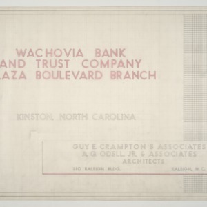 Wachovia Bank and Trust Co. Branch Banks -- Title Page, Plaza Boulevard Branch