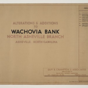 Wachovia Bank and Trust Co. Branch Banks -- Title Page, North Asheville Branch
