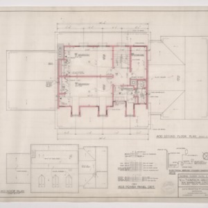 W. H. Thompson Residence -- Second Floor Plan and Roof Plan
