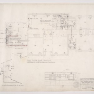 W. H. Thompson Residence -- First Floor Plan: Heating-Air Conditioning and Plumbing